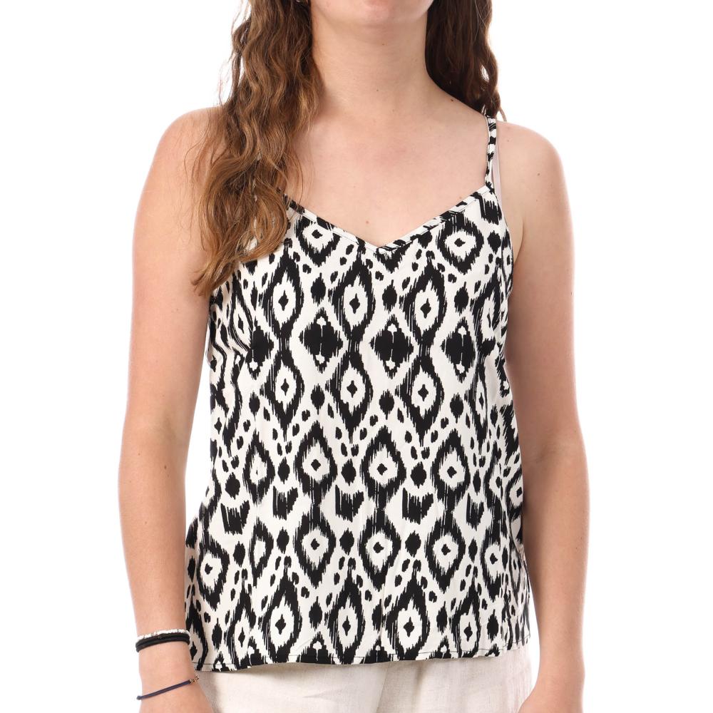 Débardeur Blanc/Noir à Motifs Femme Only Nova Life Paris pas cher