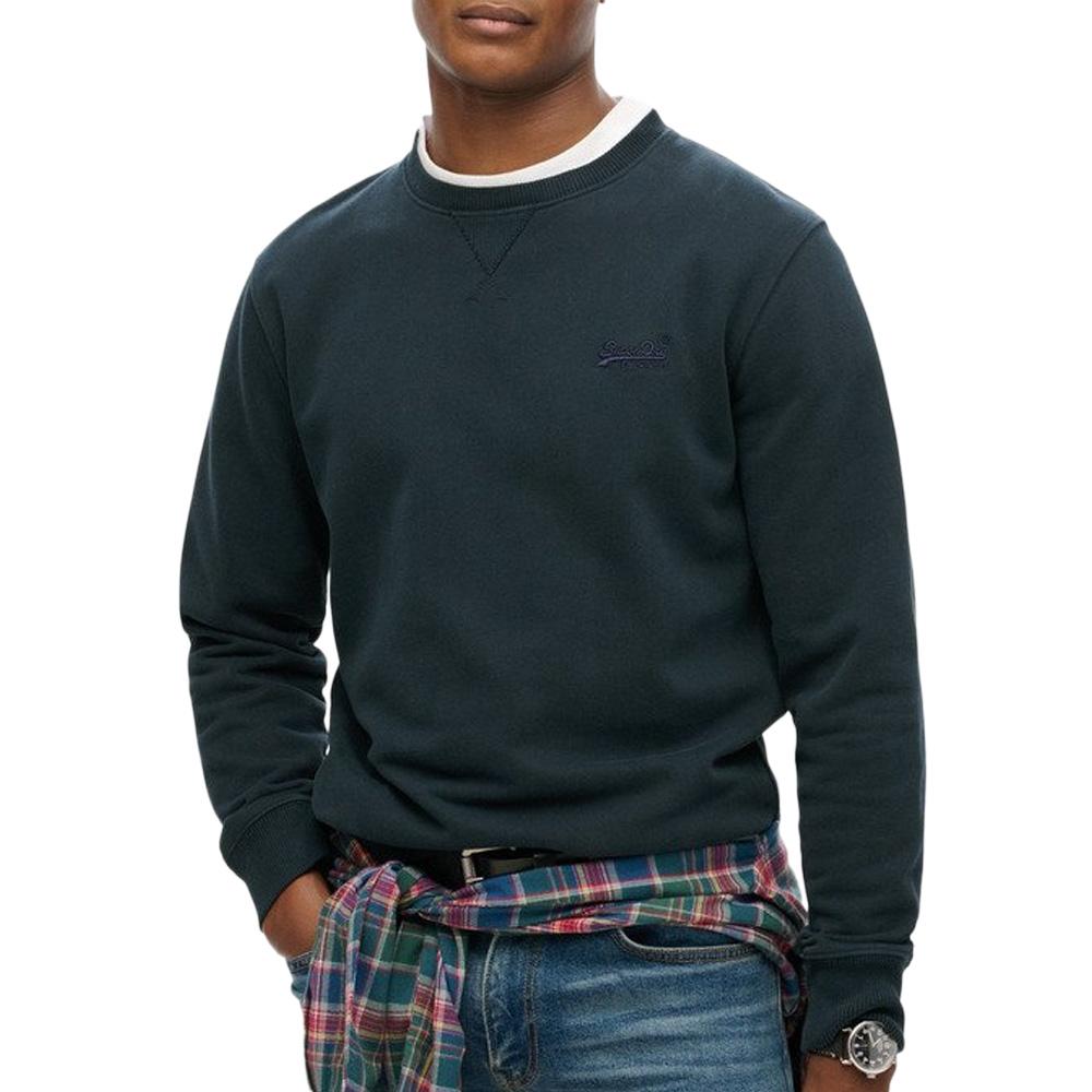 Sweat Marine Homme Superdry Essential Logo Crew pas cher