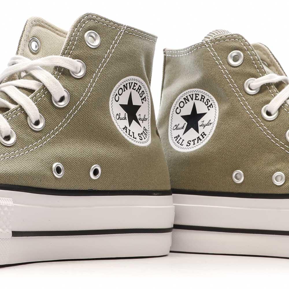Baskets Kaki Femme Converse Chuck Taylor All Star Lift A07571C vue 7