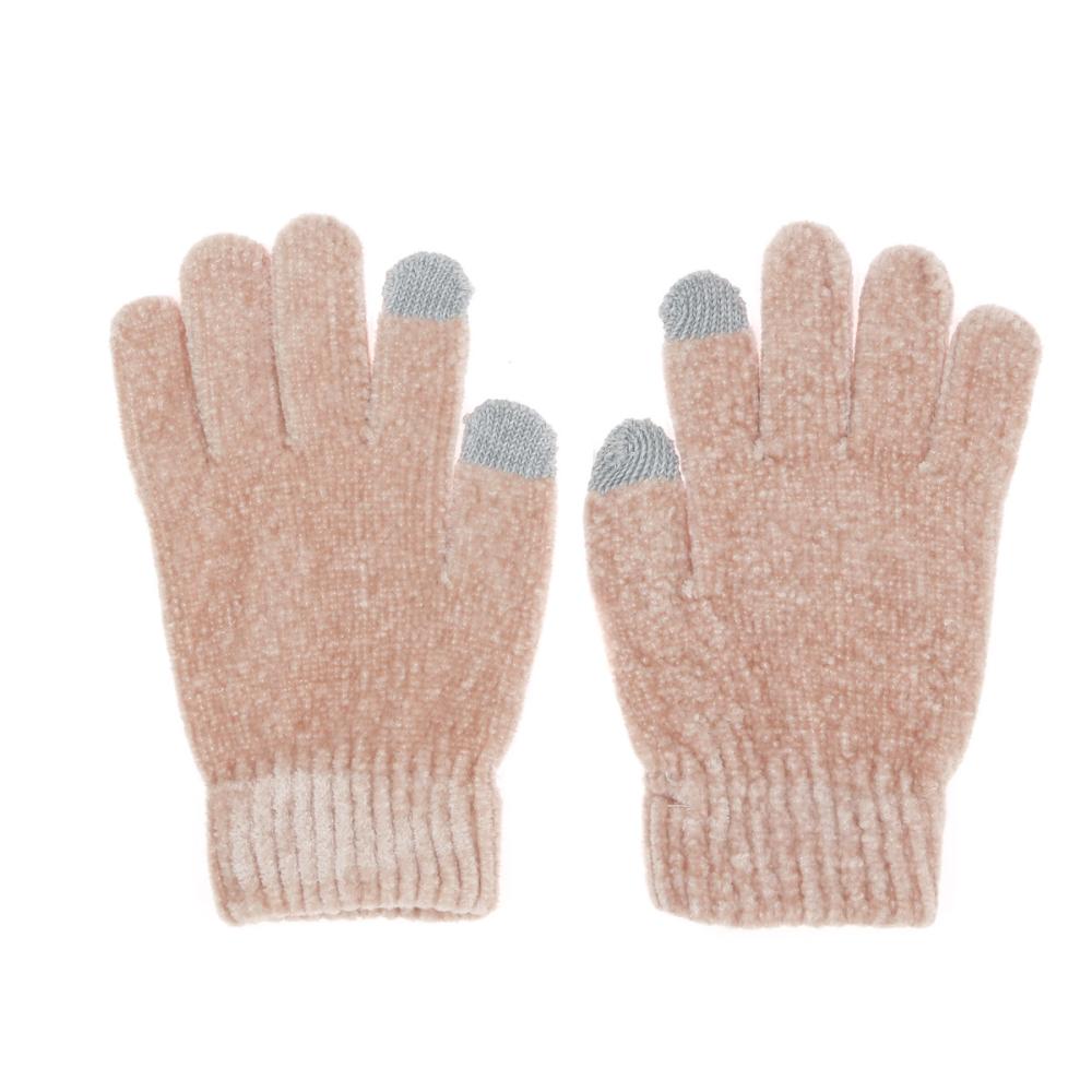 Gants Rose Femme Infinitif Paris Chenille pas cher