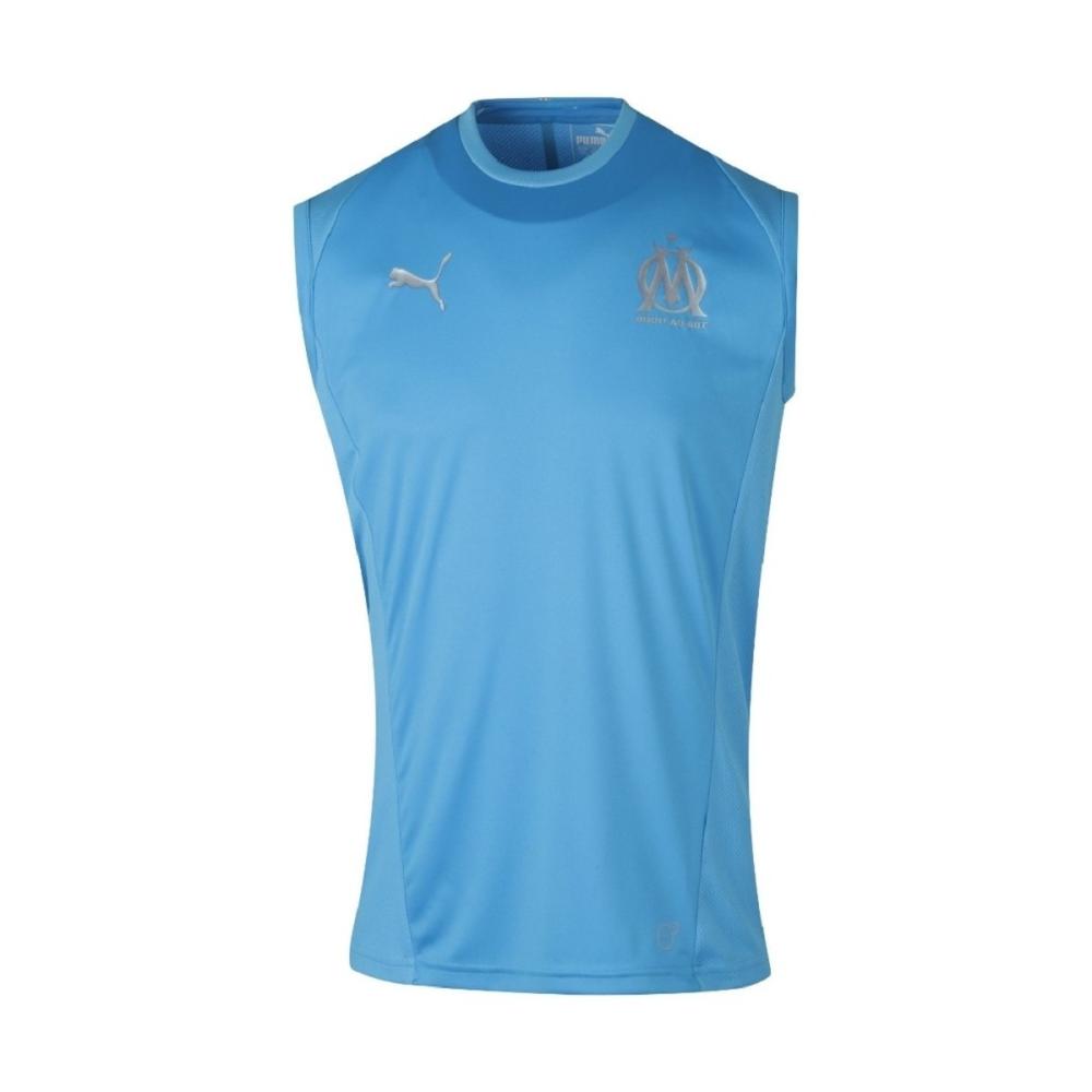 Olympique de Marseille Débardeur de foot Bleu Homme Puma pas cher