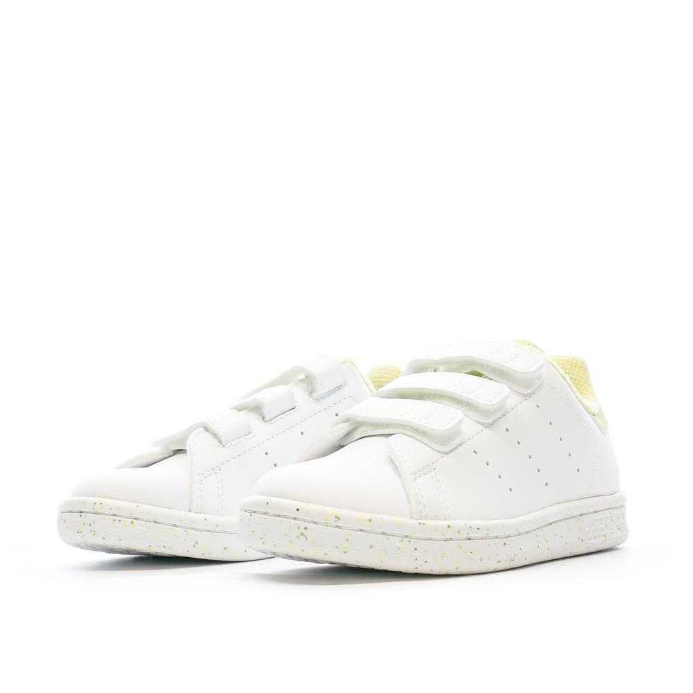 Baskets Blanches/Vertes Fille Adidas Stan Smith GW4537 vue 6
