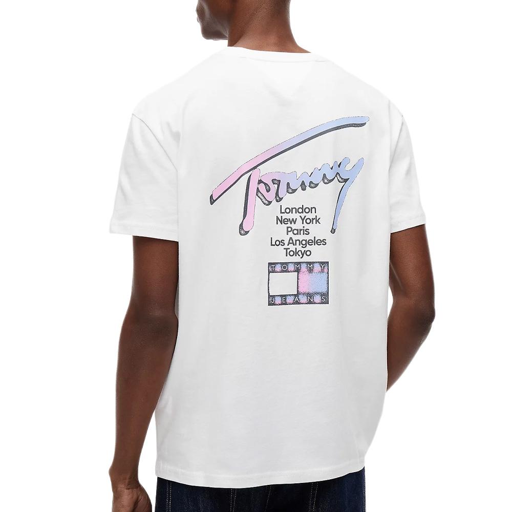T-Shirt Blanc Homme Tommy Hilfiger City Sign vue 2