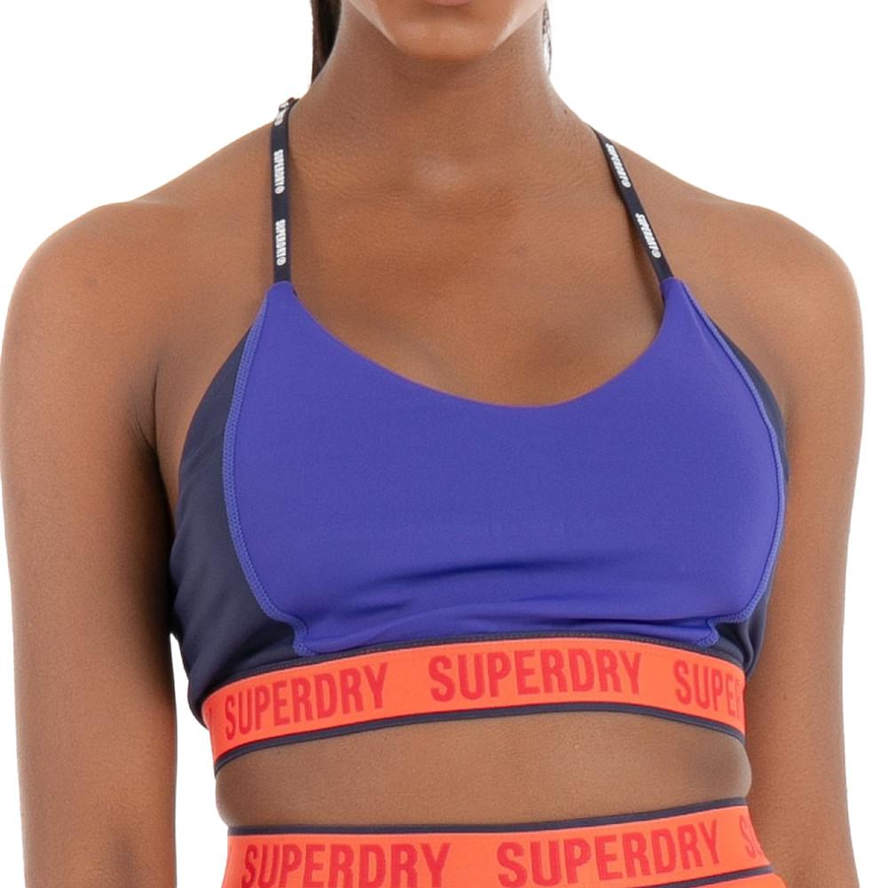 Brassière Bleu Femme Superdry Train Mid pas cher