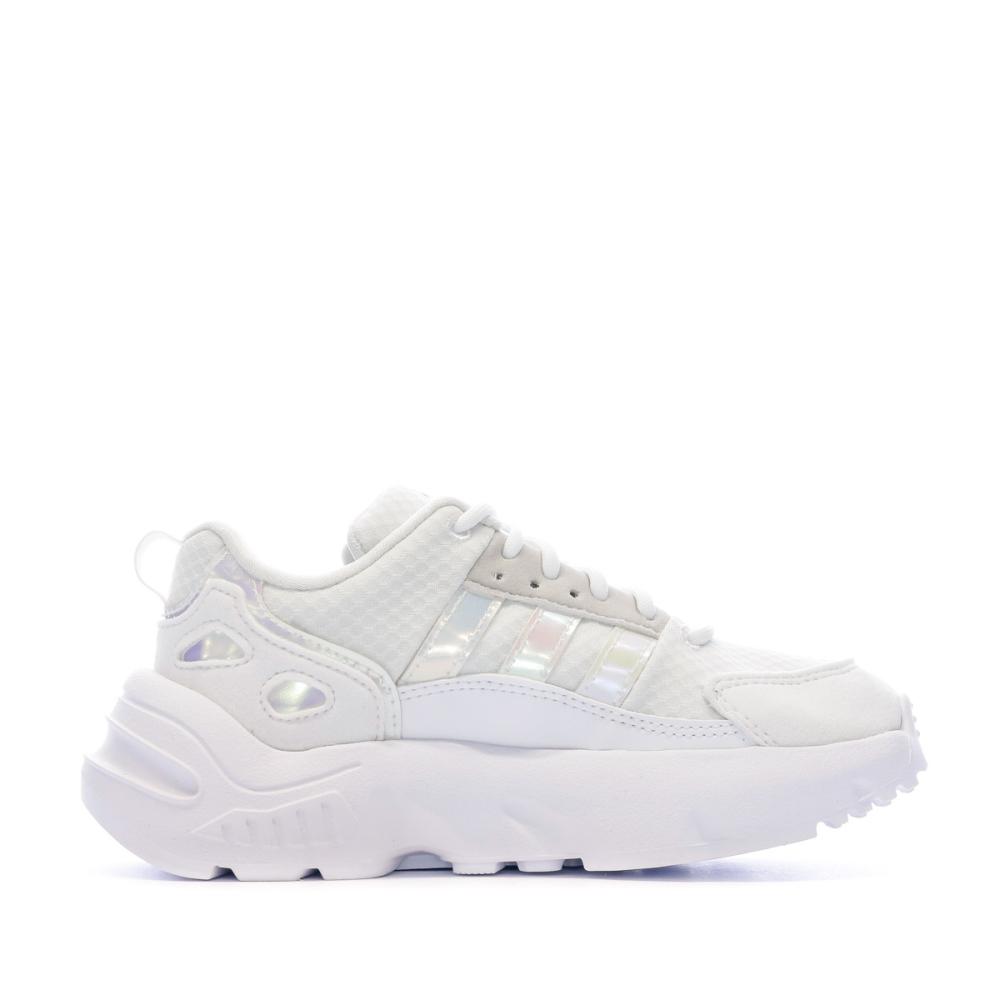 Baskets Blanches Fille Adidas Zx 22 vue 2