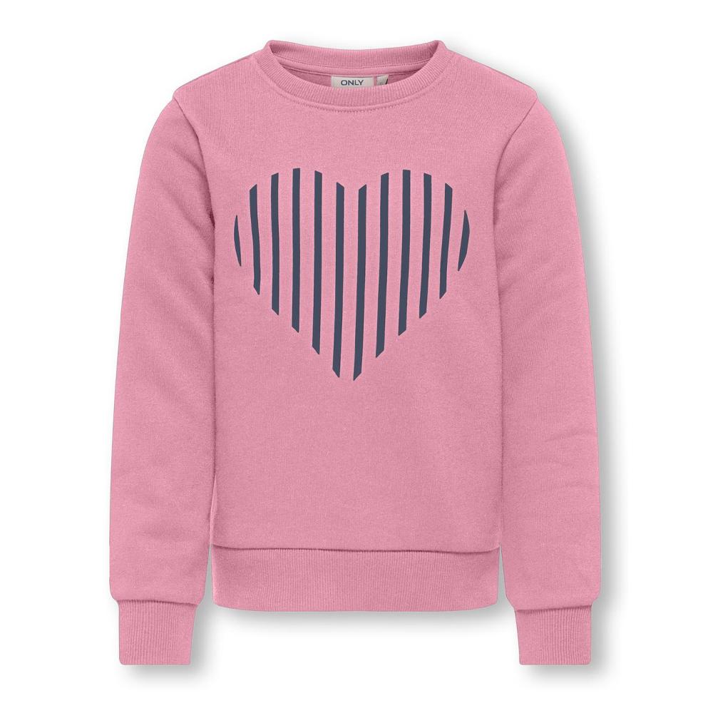 Sweat Rose Fille Kids ONLY Koglina Heart pas cher