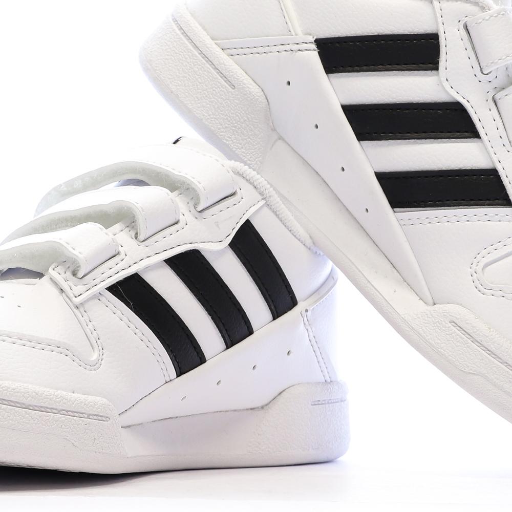 Baskets Blanches/Noir Garçon Adidas Team Court vue 7