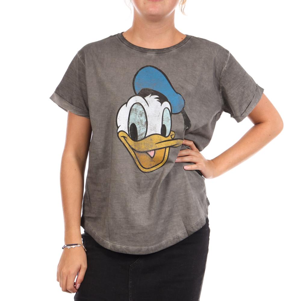 T-Shirt Gris Femme Disney Donald Duck Face pas cher