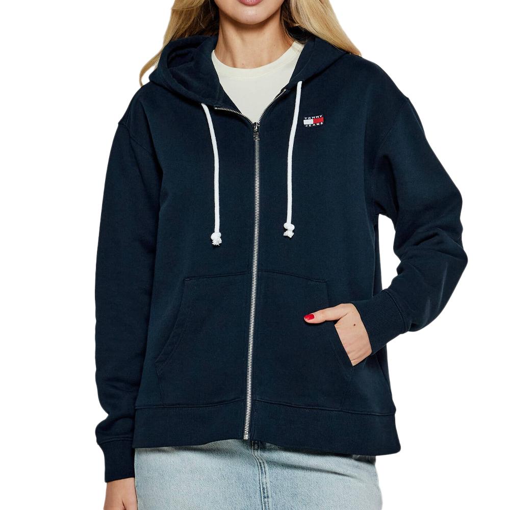 Sweat Zippé Marine Femme Tommy Hilfiger Blocking pas cher