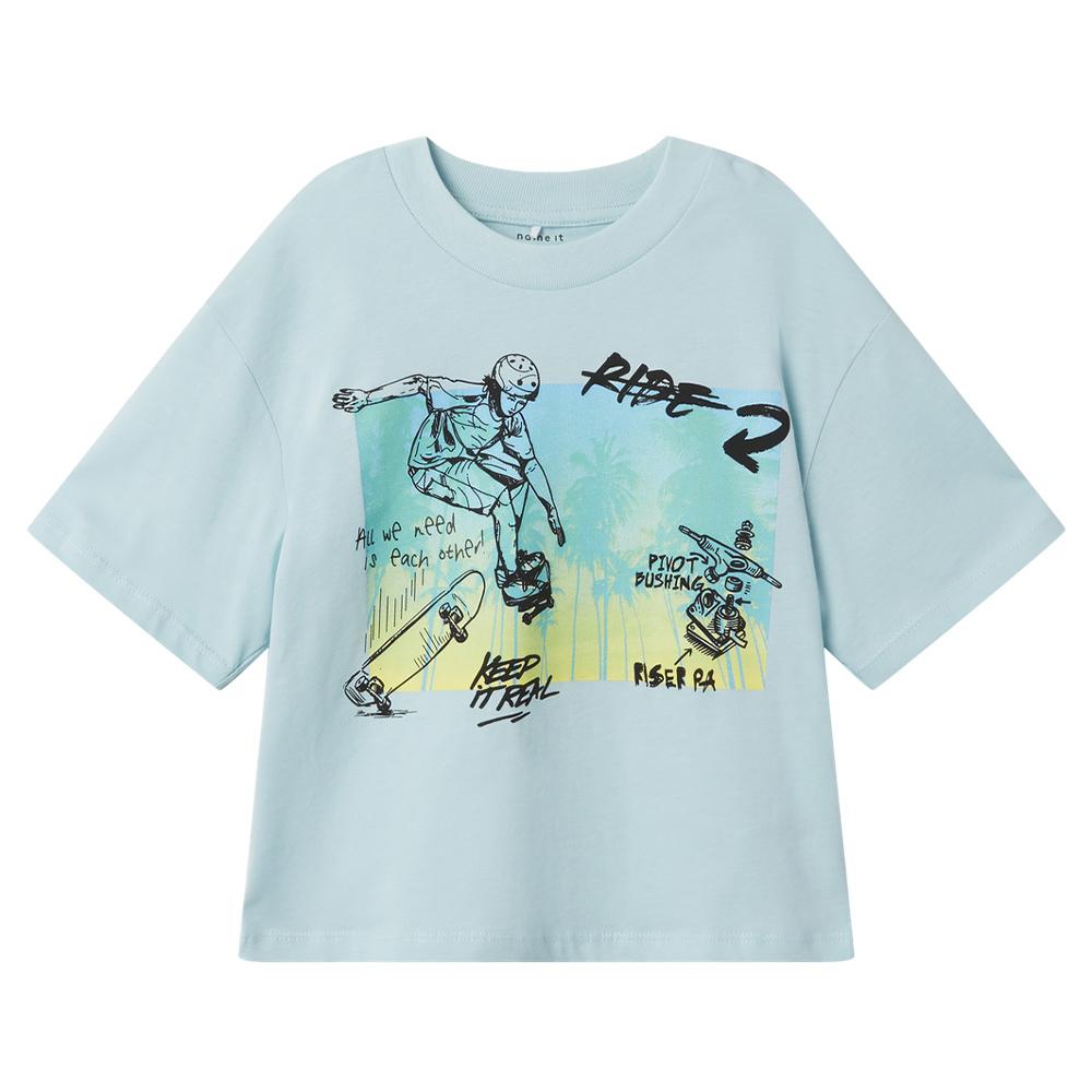 T-shirt Bleu Garçon Name it Jopo pas cher