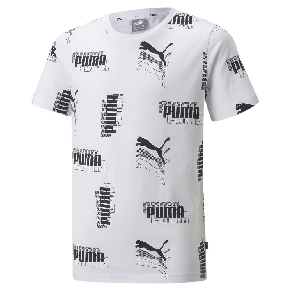 T-shirt Blanc/Noir Garçon Puma Jr Pp Aop Tee B pas cher