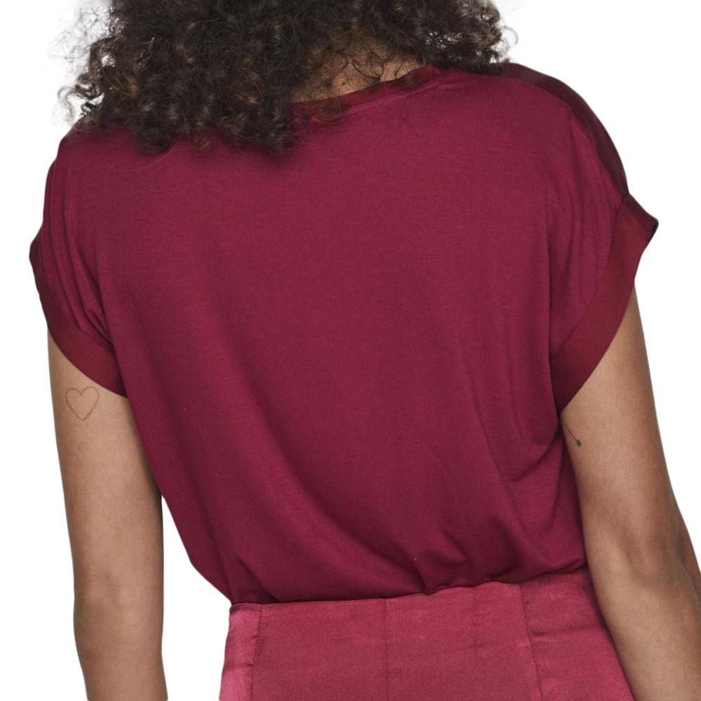 T-Shirt Bordeaux Femme Vila Ellette vue 2