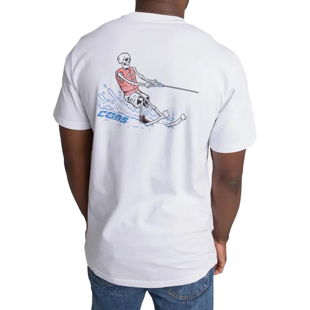 T-shirt Blanc/Bleu Homme Converse Skeleton vue 2