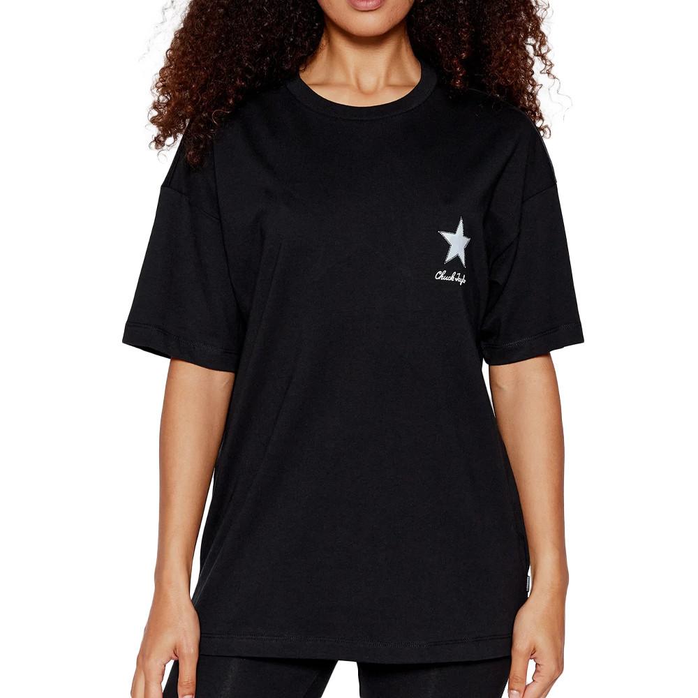 T-shirt Noir Femme Converse Infill Star 10023207 pas cher