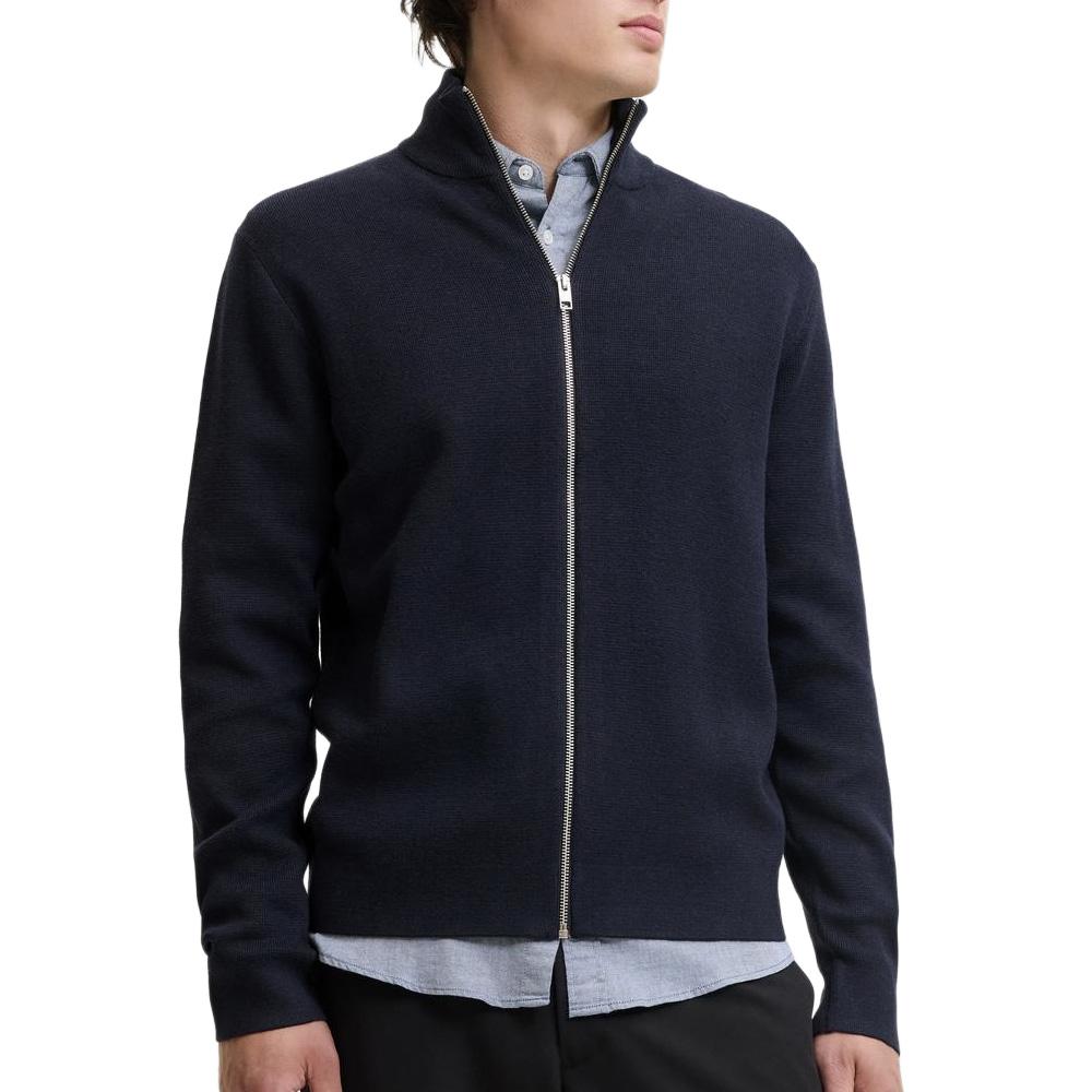 Pull Zippé Marine Homme Jack & Jones Milano pas cher