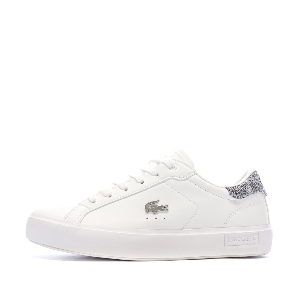 Baskets Blanches/Grises Ado Lacoste T-clip pas cher