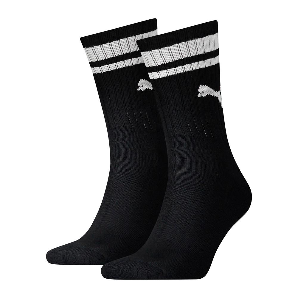X2 Paires de Chaussettes Noir/Blanc Homme Puma Strip 2 pas cher