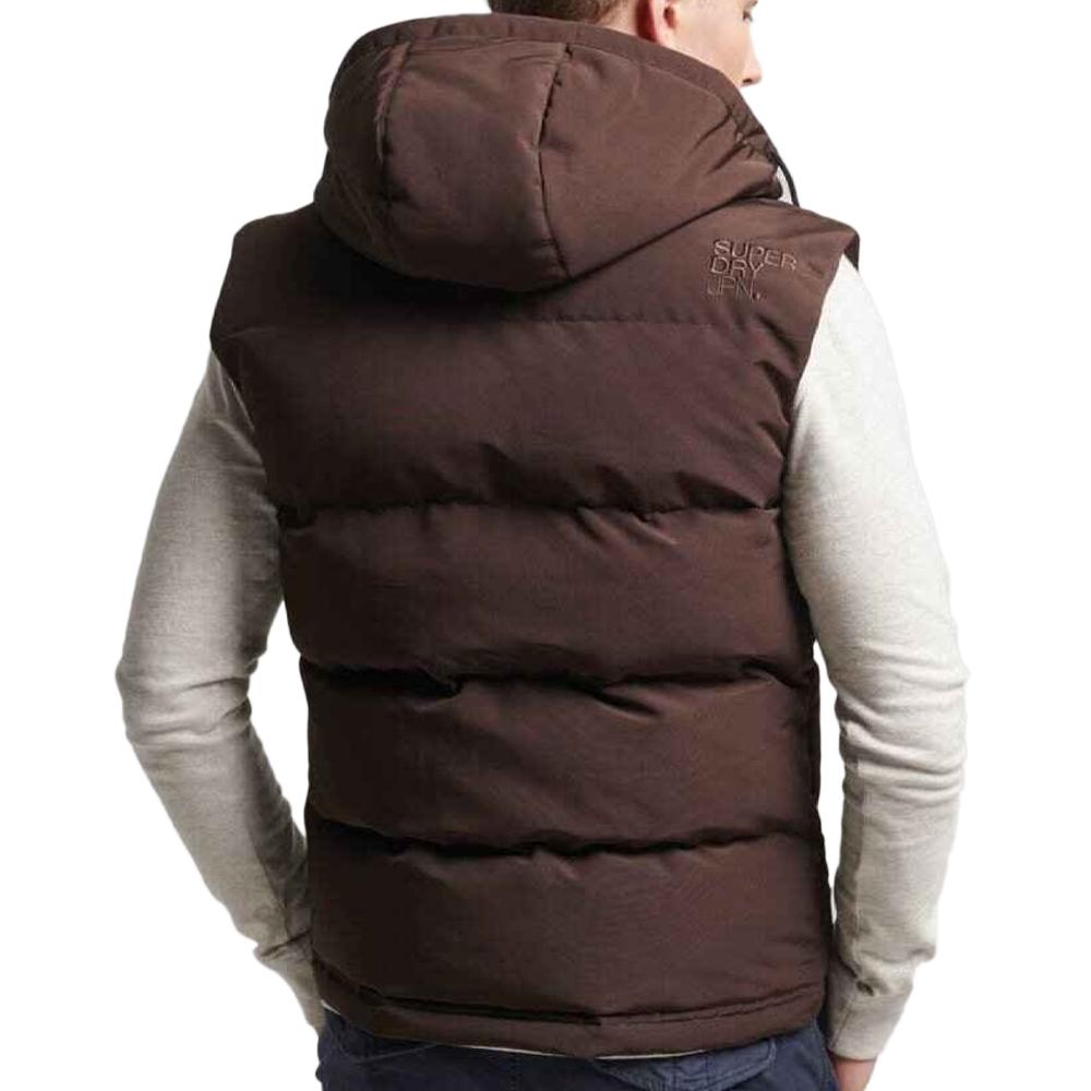 Doudoune sans Manche Marron Homme SUPERDRY Everest Hooded Puffer vue 2