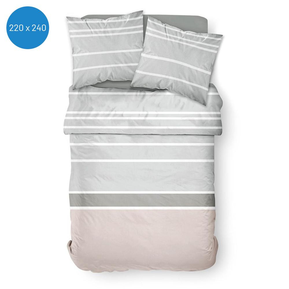 Parure de Lit Gris/Beige 220x240cm Today Coton 57 Fils Sunshine vue 2