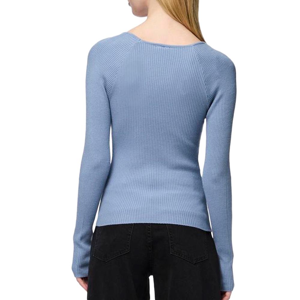 T-Shirt Manches Longues Bleu Femme Pieces Kalu vue 2