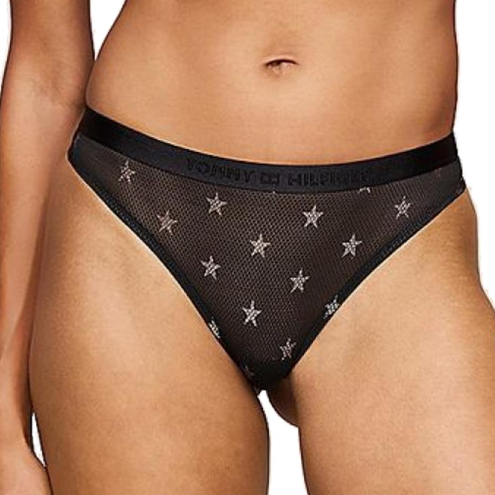 String Noir Femme Tommy Hilfiger Thong Black pas cher
