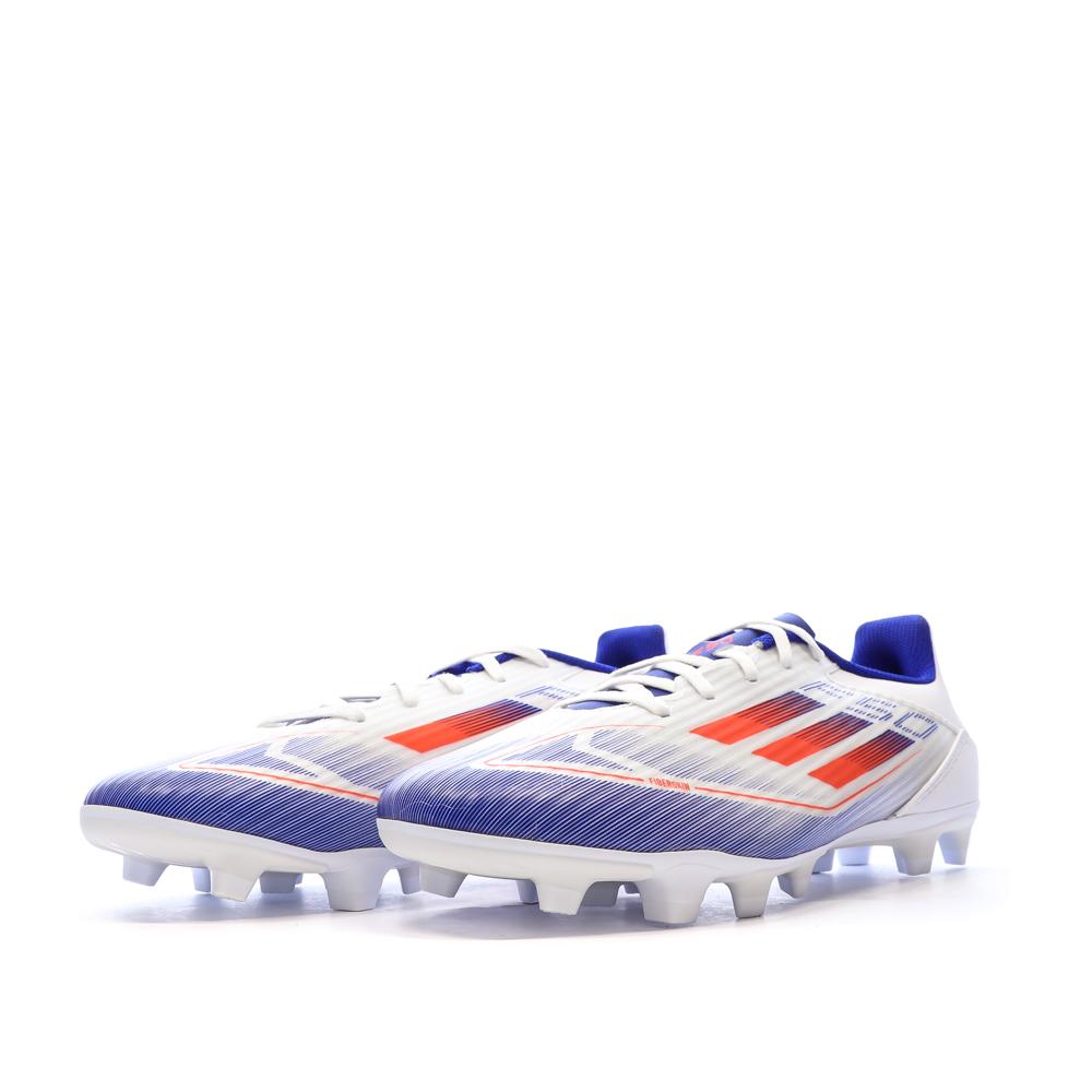 Chaussures de football Blanches/Bleu Homme Adidas F50 vue 6