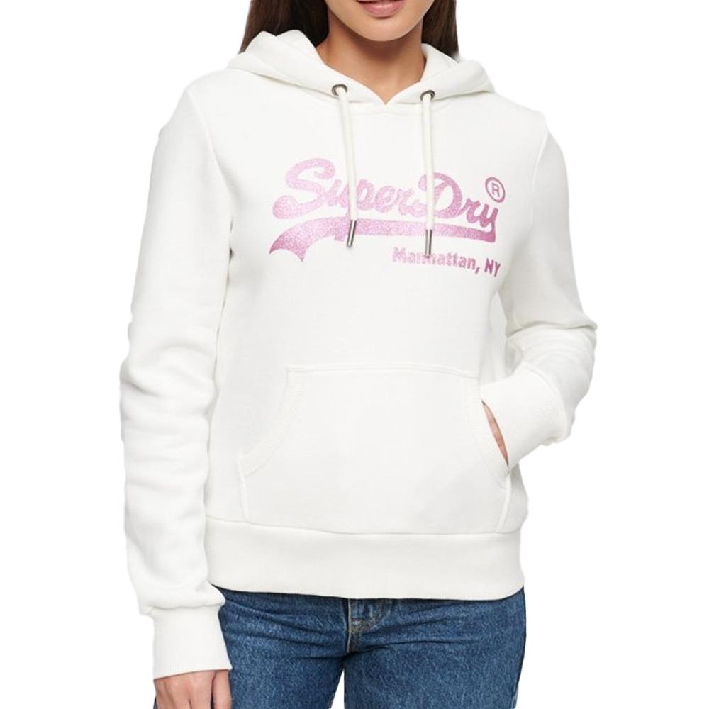 Sweat capuche Ecru Femme Superdry Embellished Vl pas cher