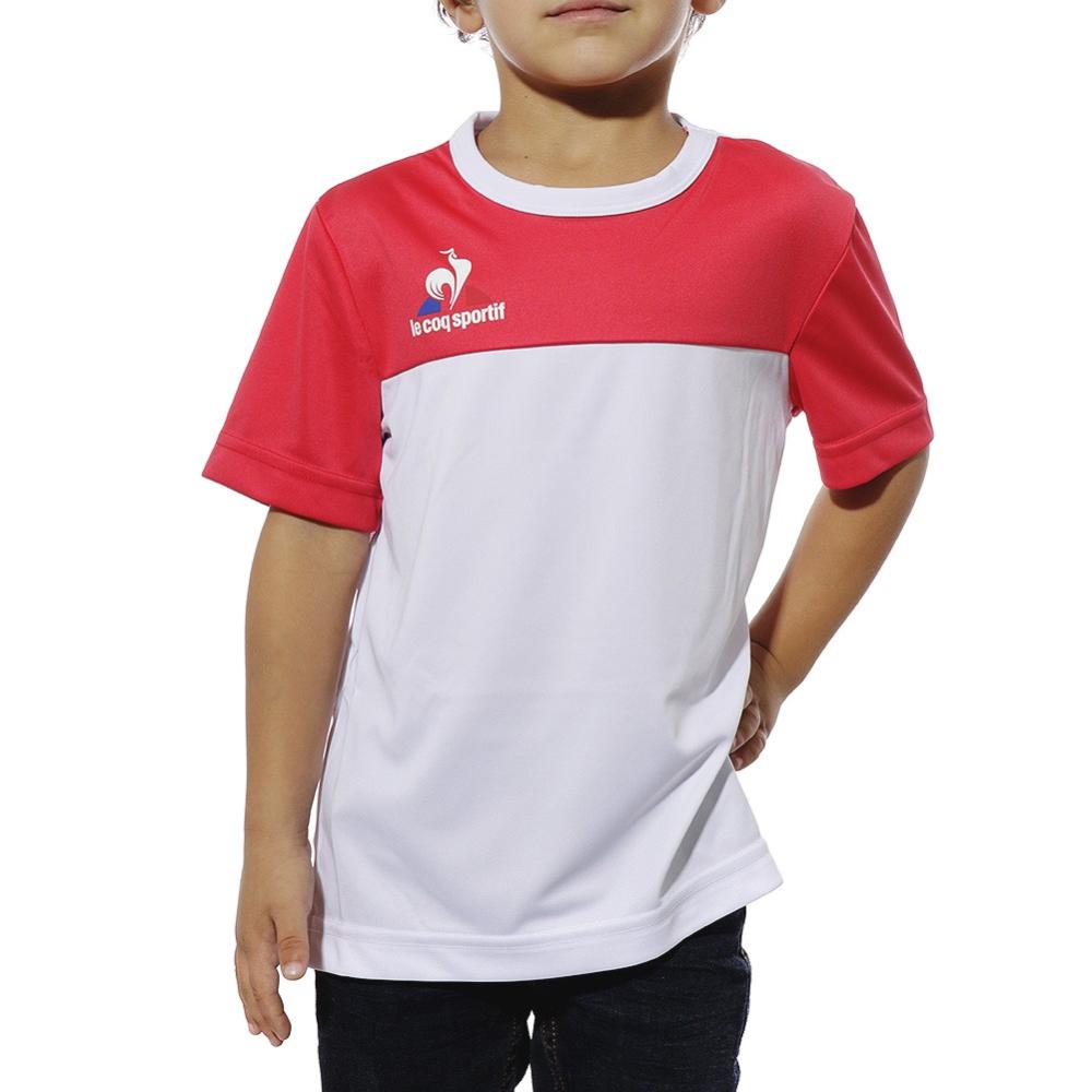 Maillot de Football Blanc/Rouge Garçon Le Coq Sportif N°3 Optical pas cher
