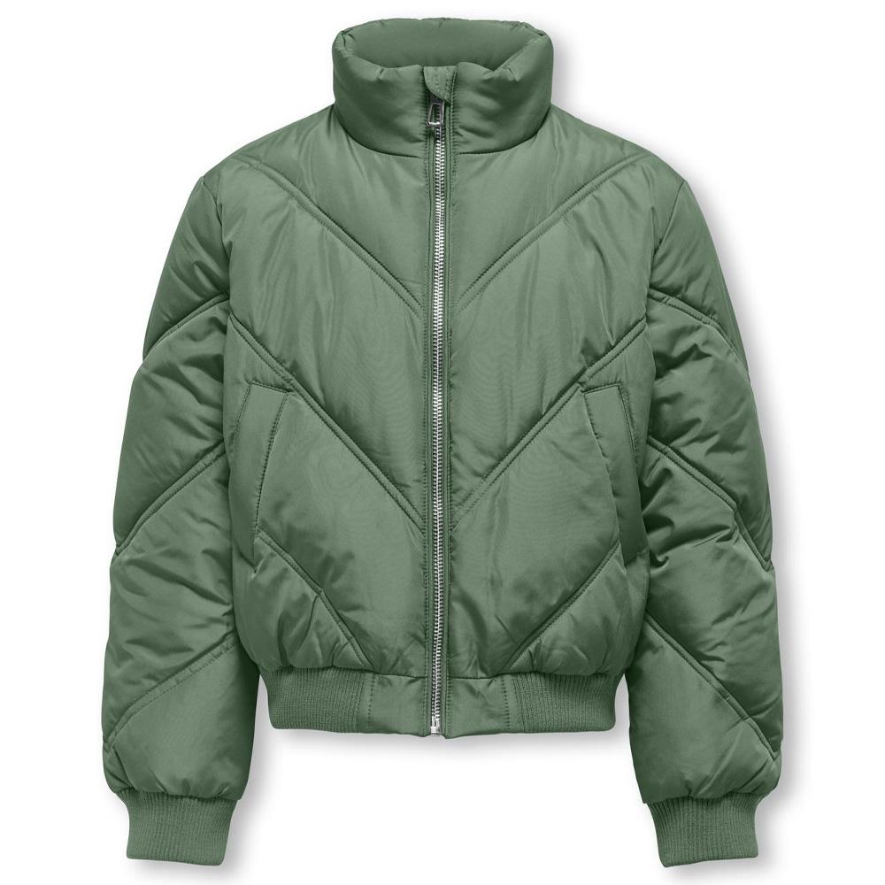 Doudoune Vert Fille Kids ONLY Kogtamara Quilted pas cher