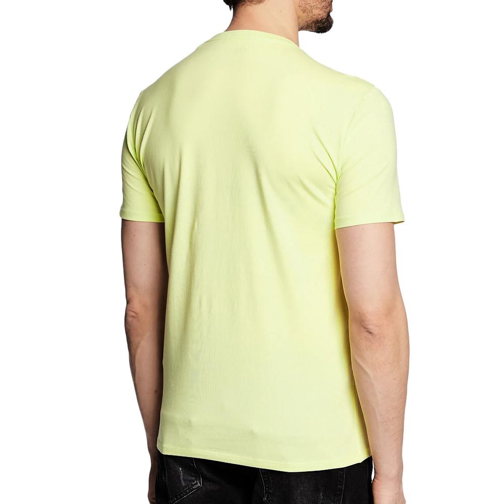 T-shirt Jaune Homme Guess Petit Triangle vue 2