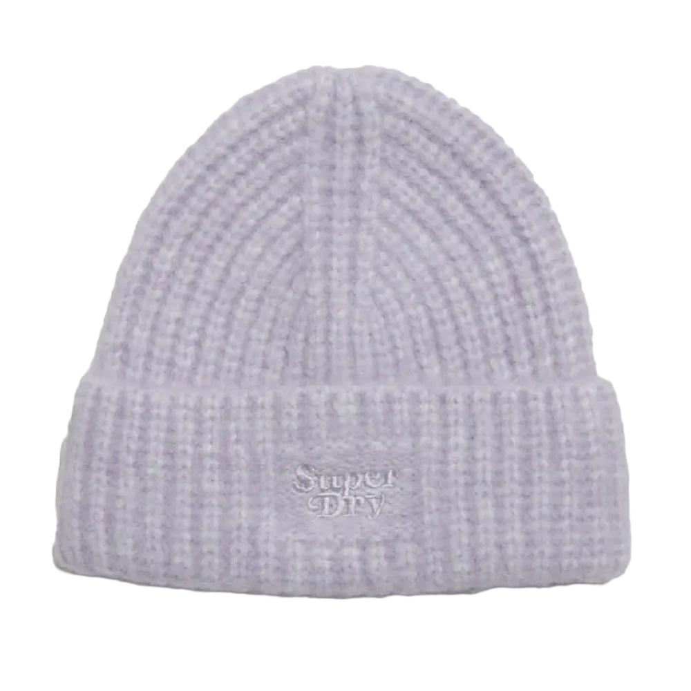 Bonnet Mauve Femme Superdry Rib Knit Beanie pas cher