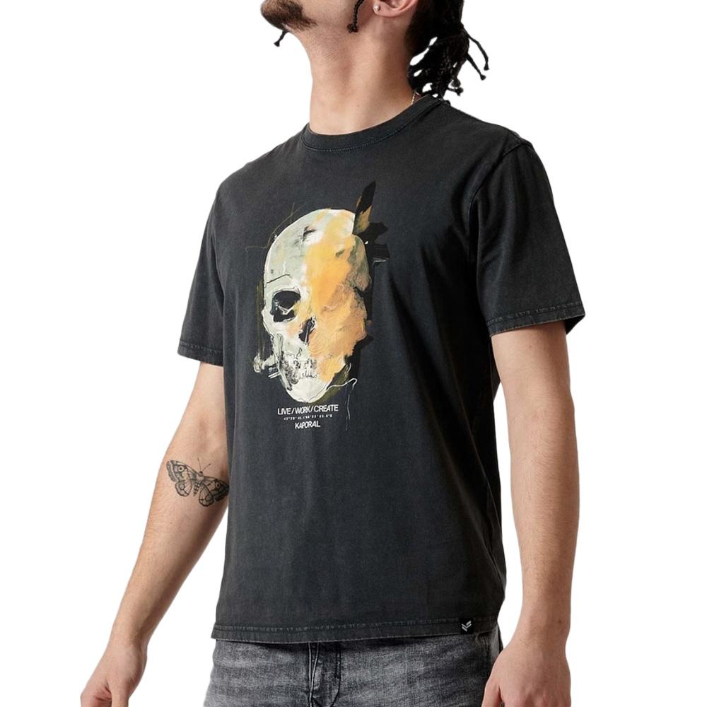 T-Shirt Noir Homme Kaporal NAINT pas cher