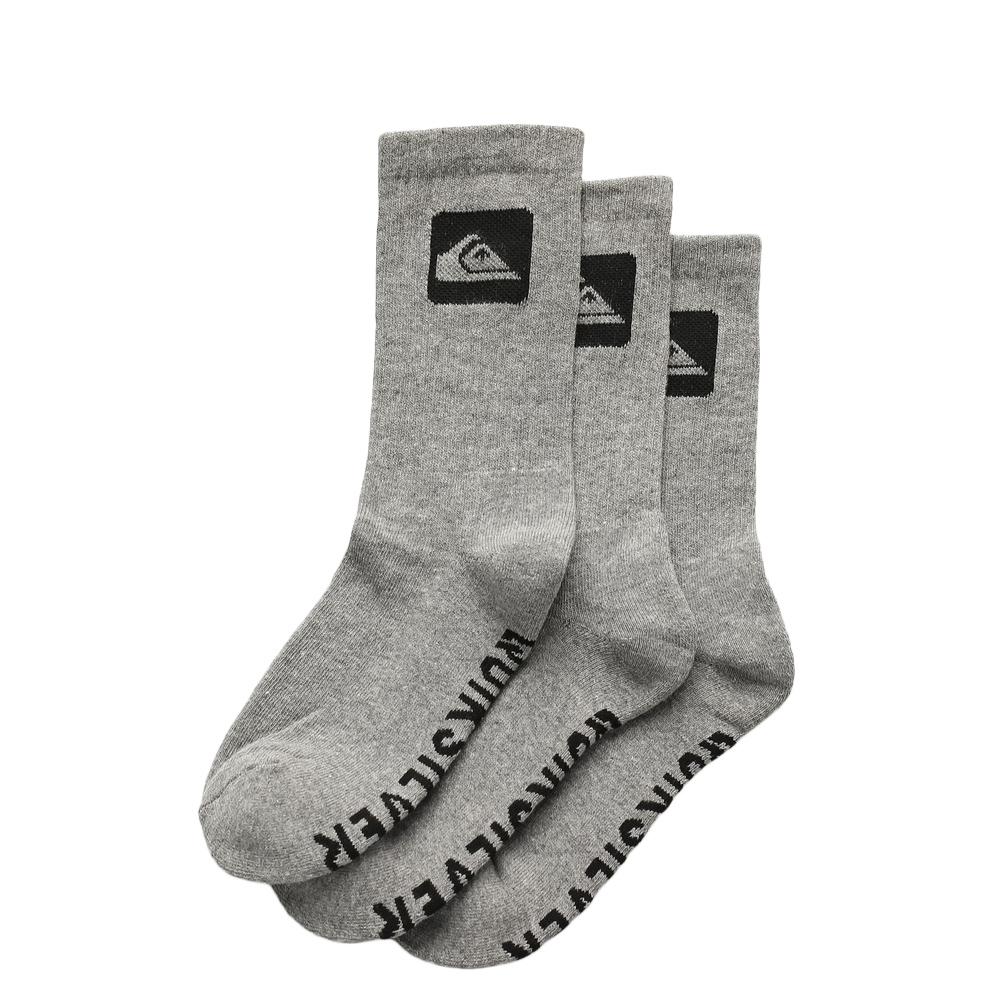 X3 Paires de Chaussettes Grises Homme Quiksilver AQYAA03316 pas cher