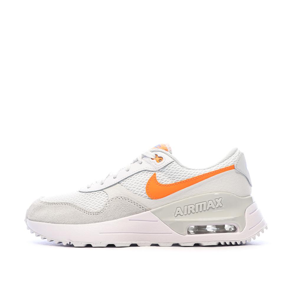 Baskets Blanc/Orange Femme Nike Air Max Systm Espace des marques