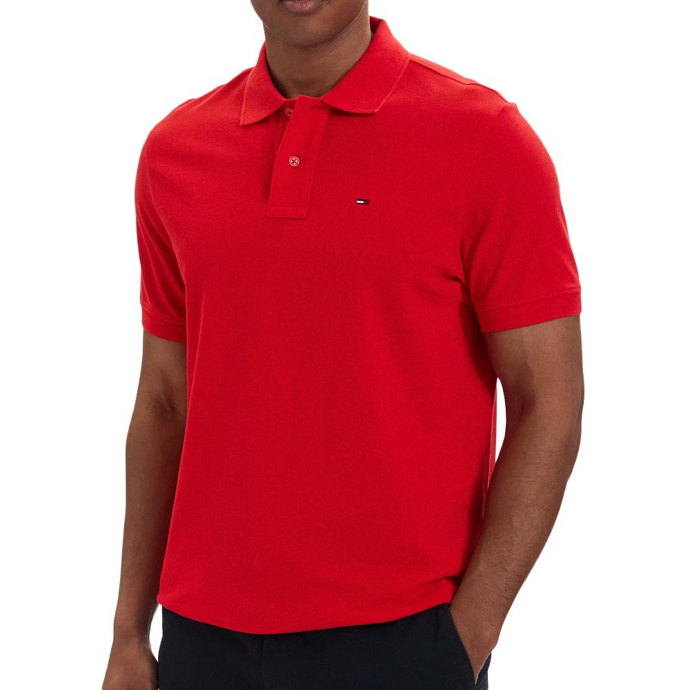 Polo Rouge Homme Tommy Hilfiger Regular pas cher