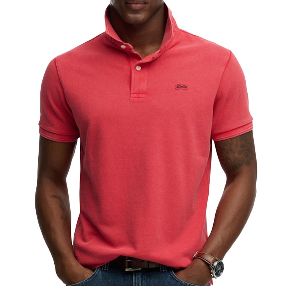 Polo Rose Homme Superdry Classic Pique pas cher