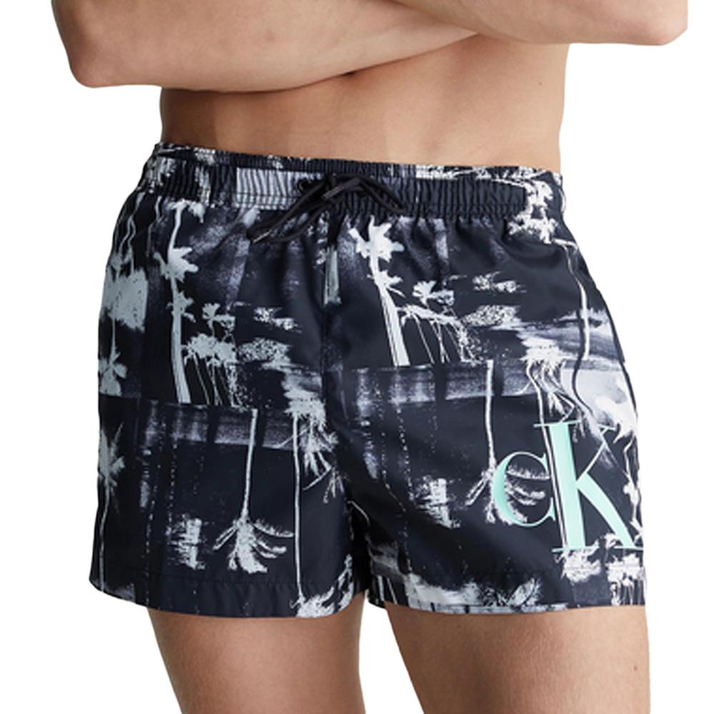 Short de bain Noir Homme Calvin Klein Jeans Drawstring KM0KM00968 pas cher