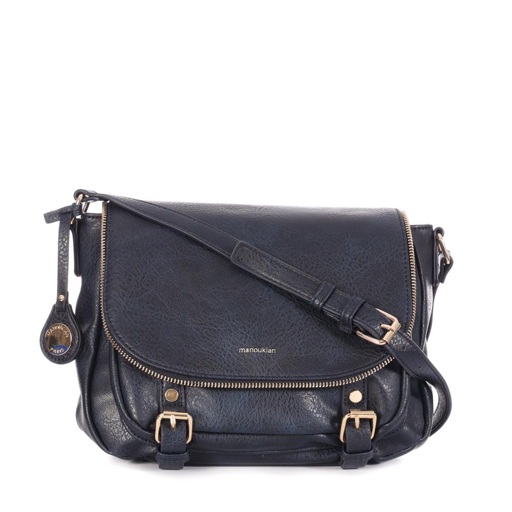 Sac à Bandoulière Marine Femme Manoukian ALYSON pas cher