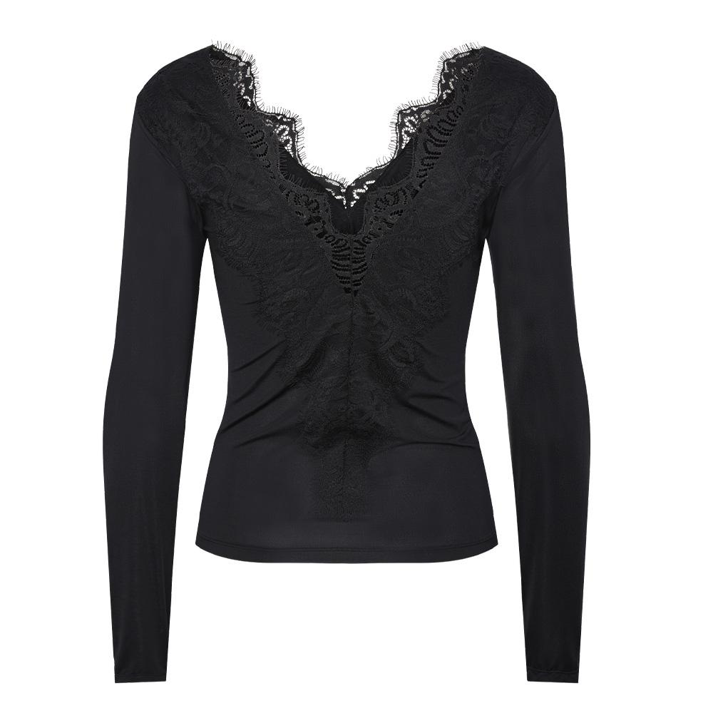 T-Shirt Noir Femme Pieces Pcilu vue 3