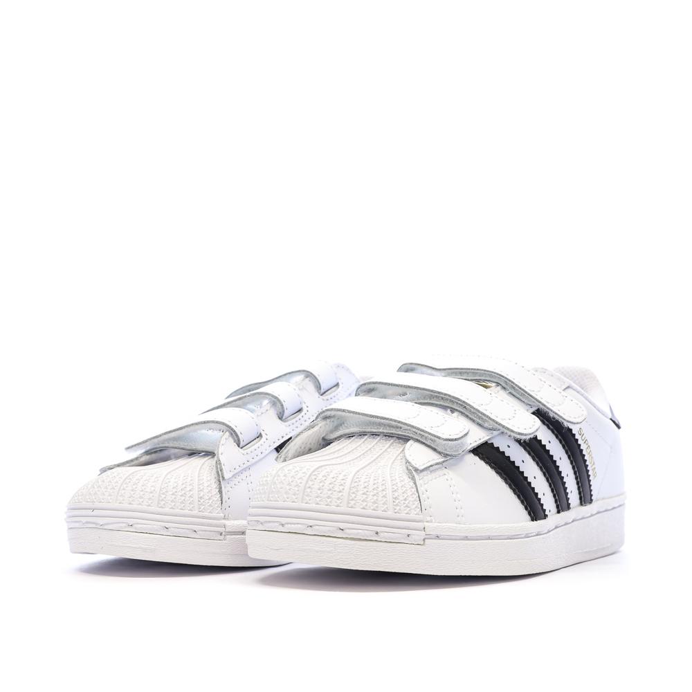Basket Blanches/Noires Garçon Adidas Superstar vue 6