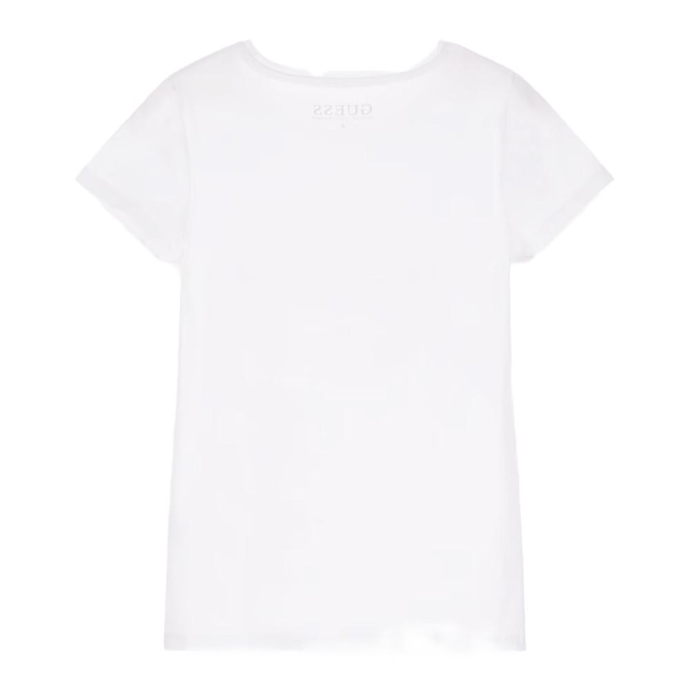 T-shirt Blanc Fille Guess Frontal vue 2