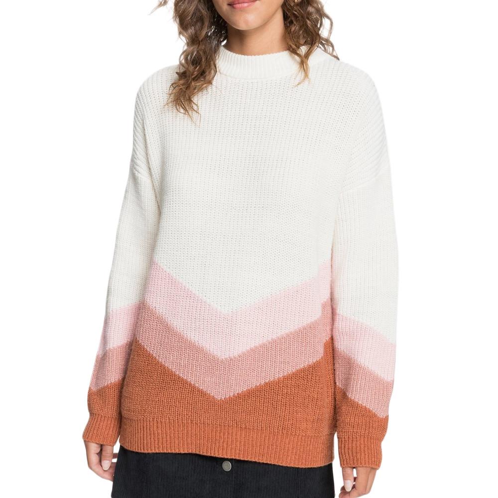 Pull Blanc/Rose Femme Roxy Open Door pas cher