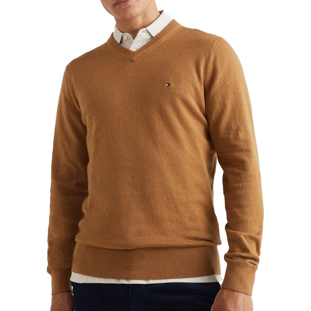 Pull Camel Homme Tommy Hilfiger Pima MW0MW28047 pas cher