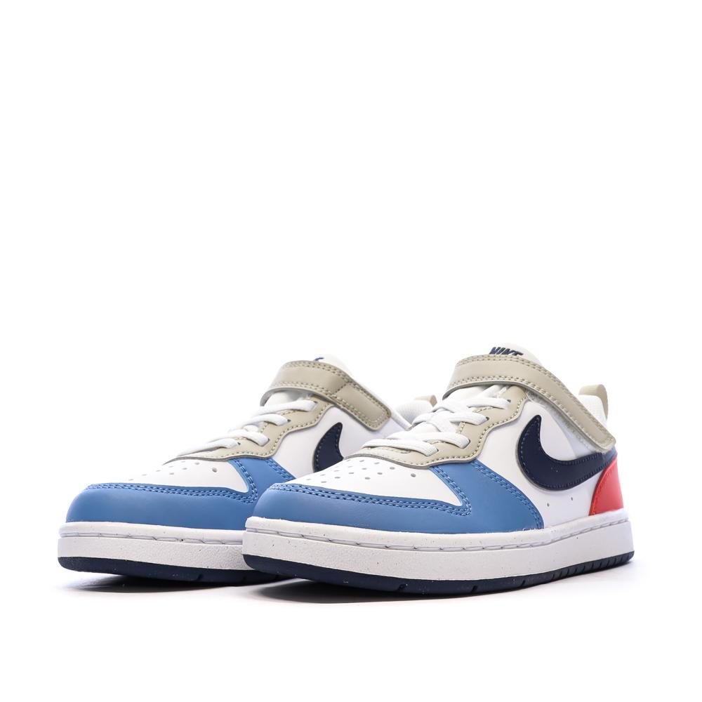 Baskets Blanche/Bleu Garçon Nike Court Borough Low Recraft vue 6