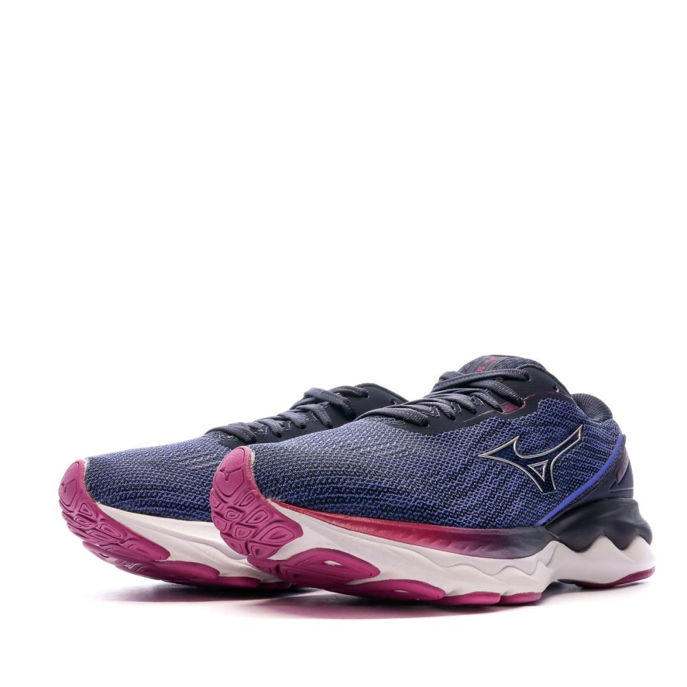 Chaussures de Running Rose/Marine Femme Mizuno Wave Skyrise 3 vue 6