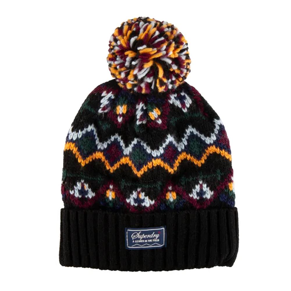 Bonnet Noir Femme Superdry Fairisle pas cher
