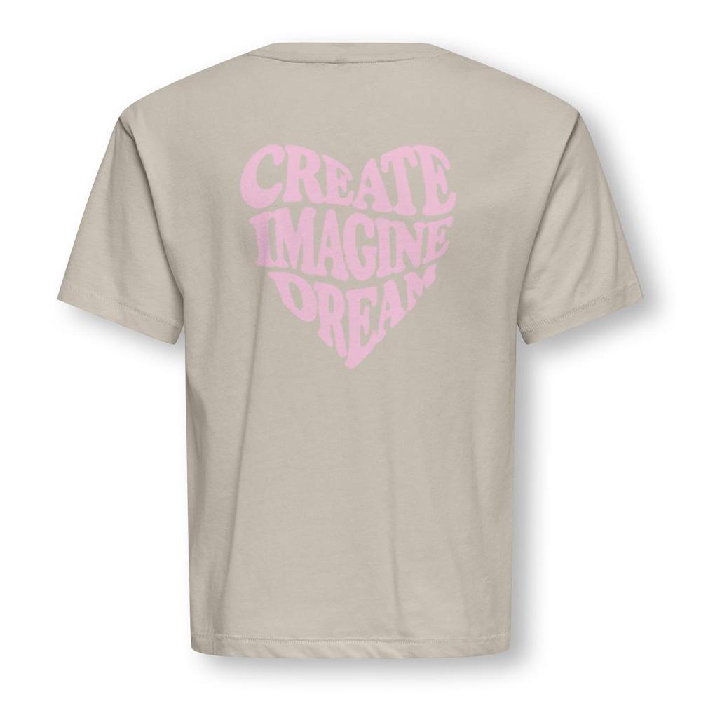 T-Shirt Beige Fille Kids ONLY Sille Amor Life vue 2