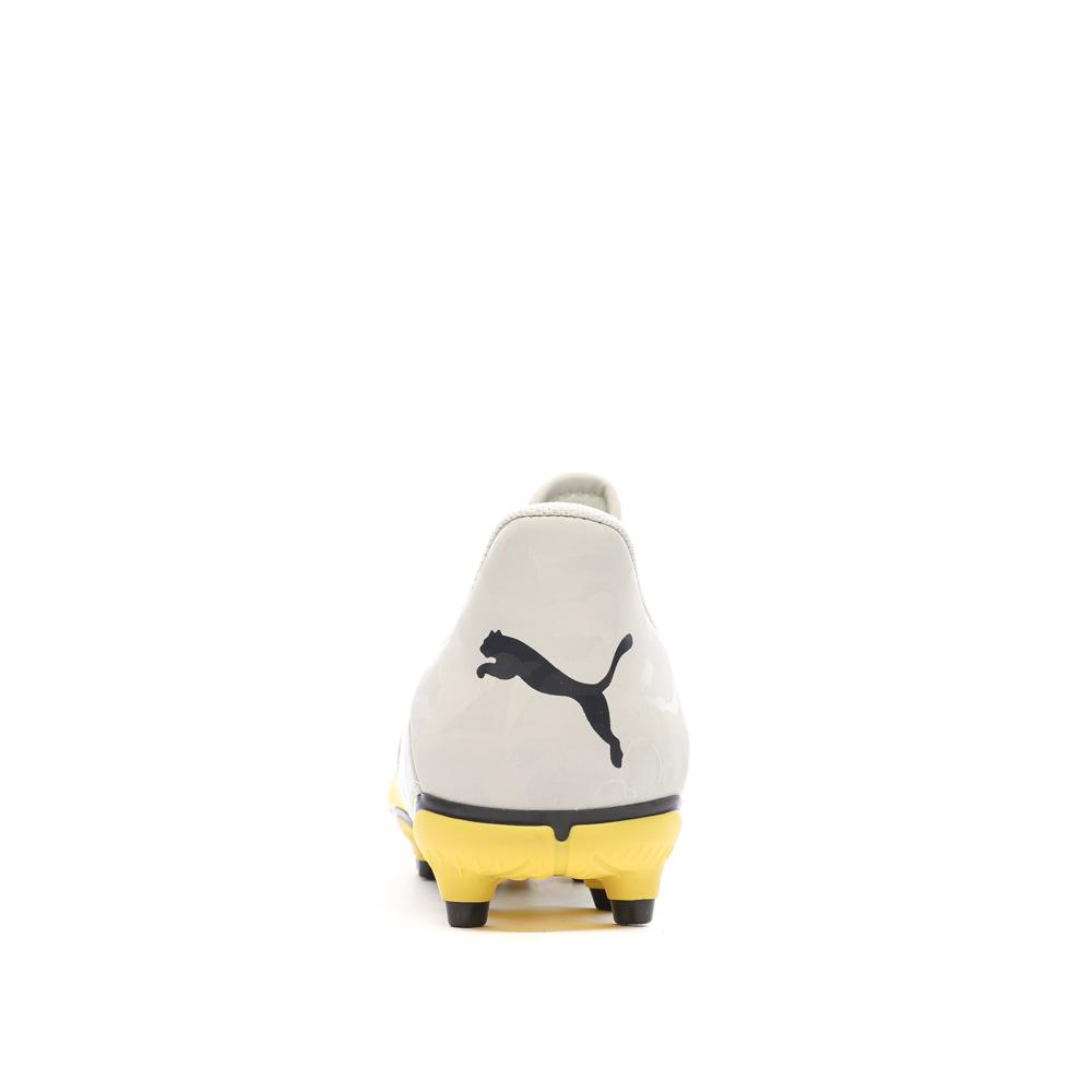 Chaussures de Foot Jaune/Gris Garçon Puma Future Play FG/AG vue 3