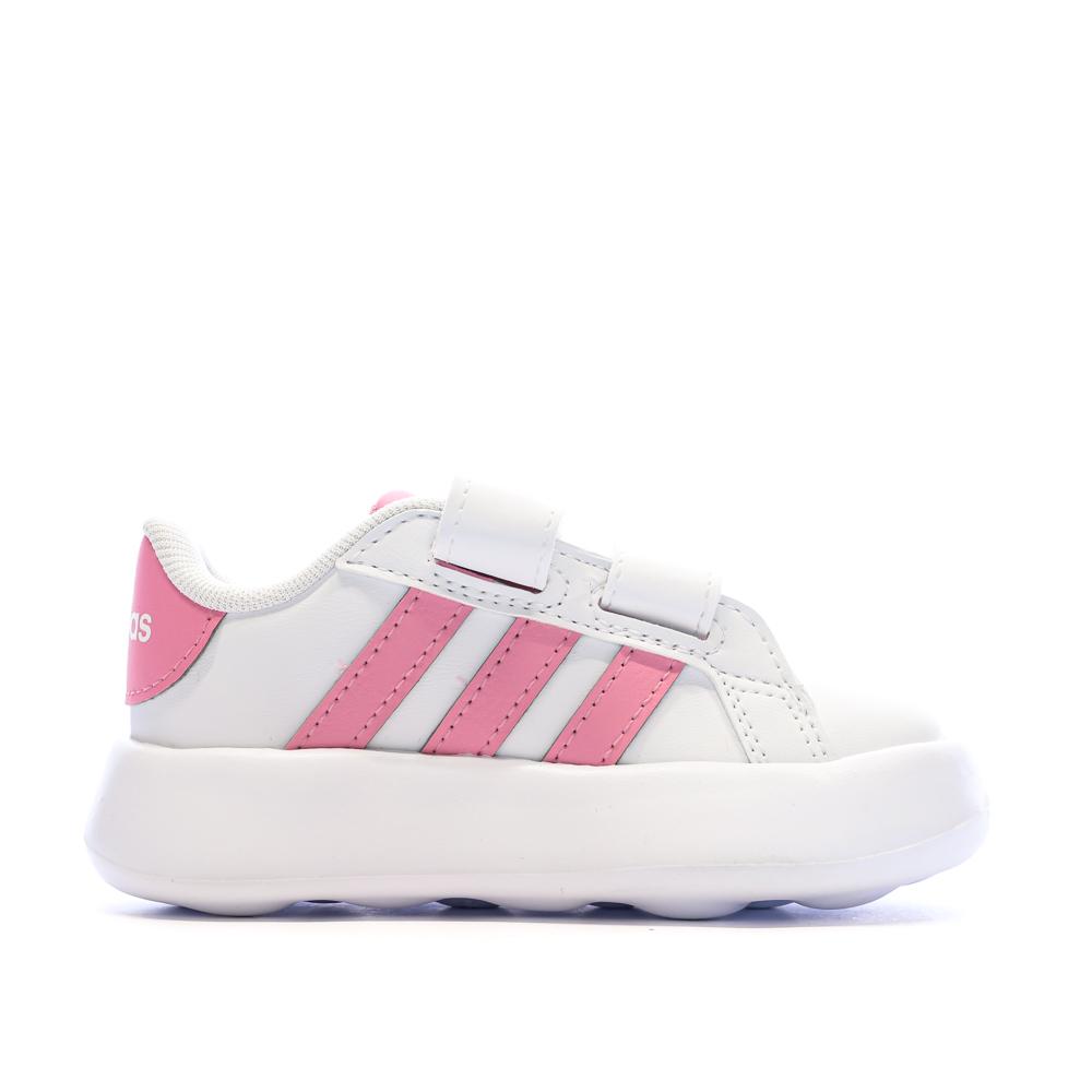 Baskets Blanches/Roses Bébé Fille Adidas Grand Court 2.0 vue 2