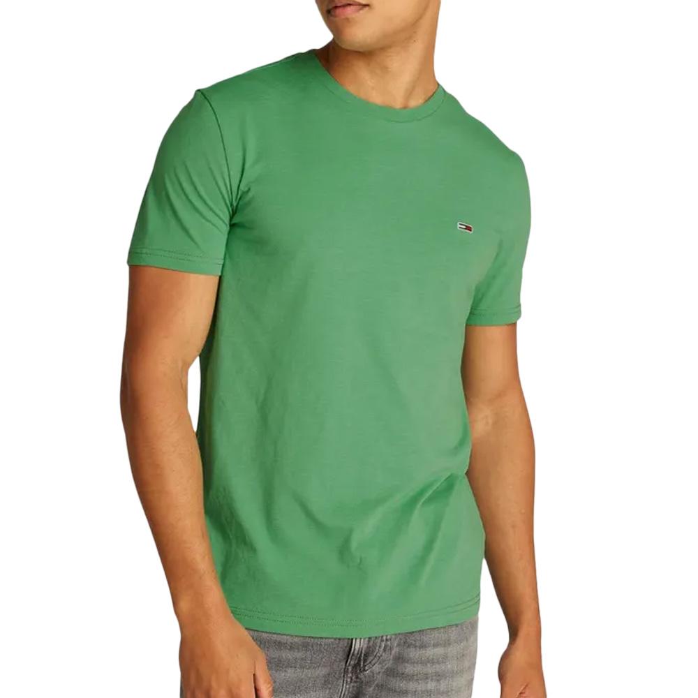 T-shirt Vert Homme Tommy Hilfiger Tjm X Slim Jaspe pas cher